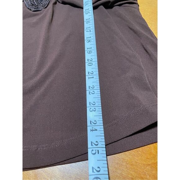 Chocolate, brown, sequin, three-quarter sleeve top - Picture 5 of 8